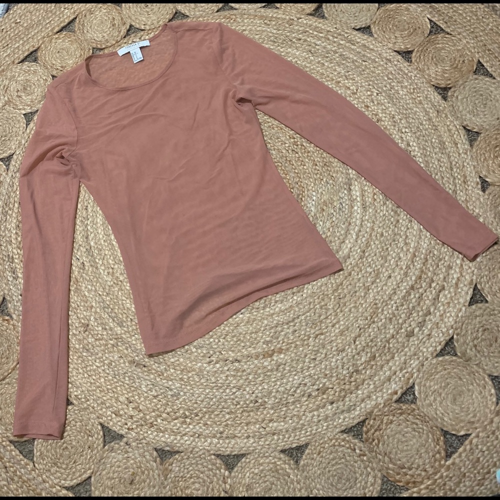 Long sleeve mesh top